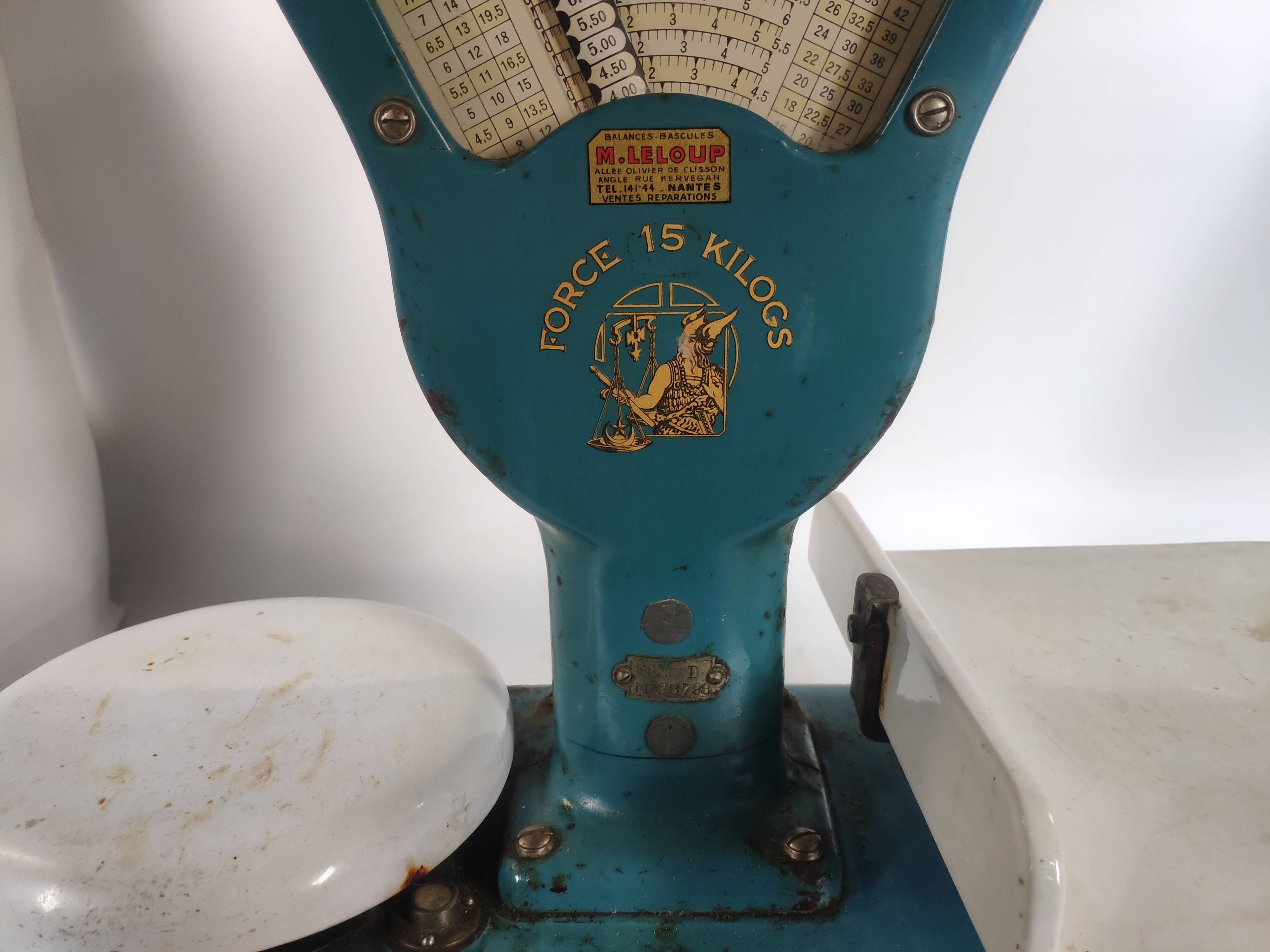 Ancienne balance de marché épicier Leloup année 50