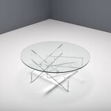 Table basse graphique en lucite et verre, Italie 1970