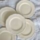 Set of 5 vintage earthenware flat plates stamped Longchamp beige color classic style
