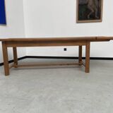 Solid pine table with its extension, 1950s