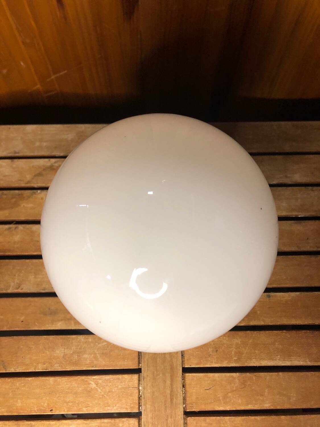 Old White Opaline Wall Lamp + Vintage Ceramic Support