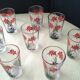 8 ancient glasses with screen-printed decoration