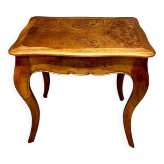 Louis XV style table in burr walnut and walnut