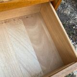 Rattan chest of drawers and vintage wood