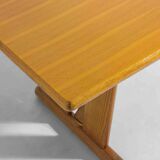 Geometrical dining table in oak, Italy 1980s