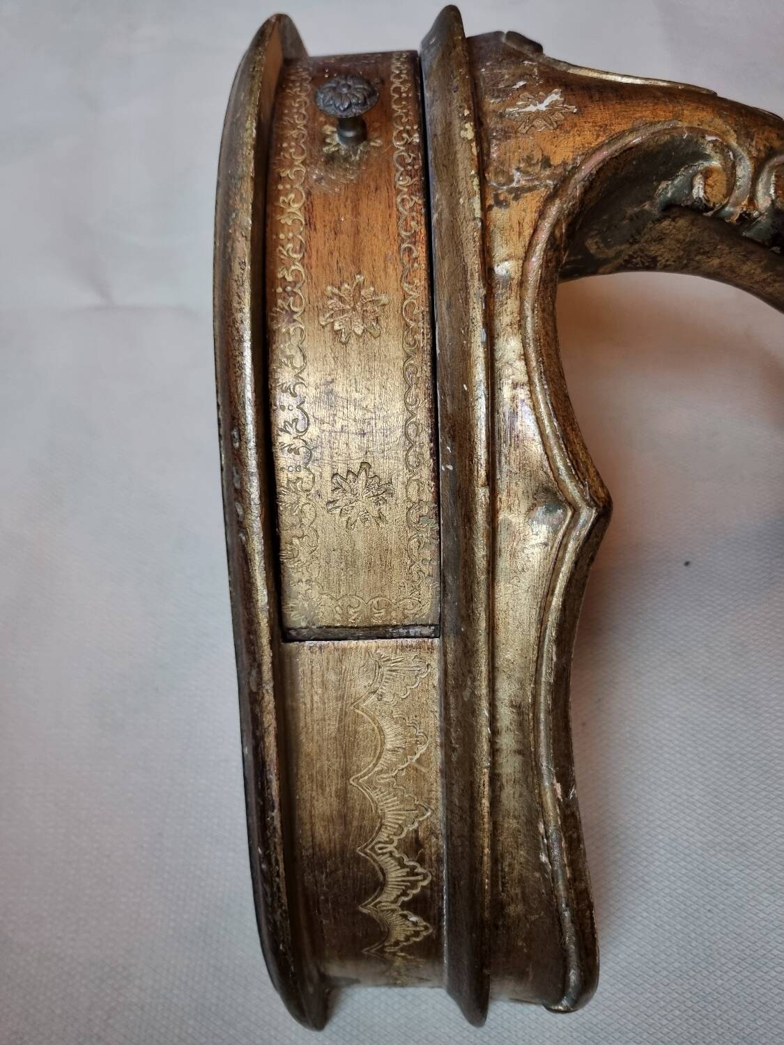 Mid-19th century wall console in wood and gilded stucco