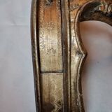 Mid-19th century wall console in wood and gilded stucco