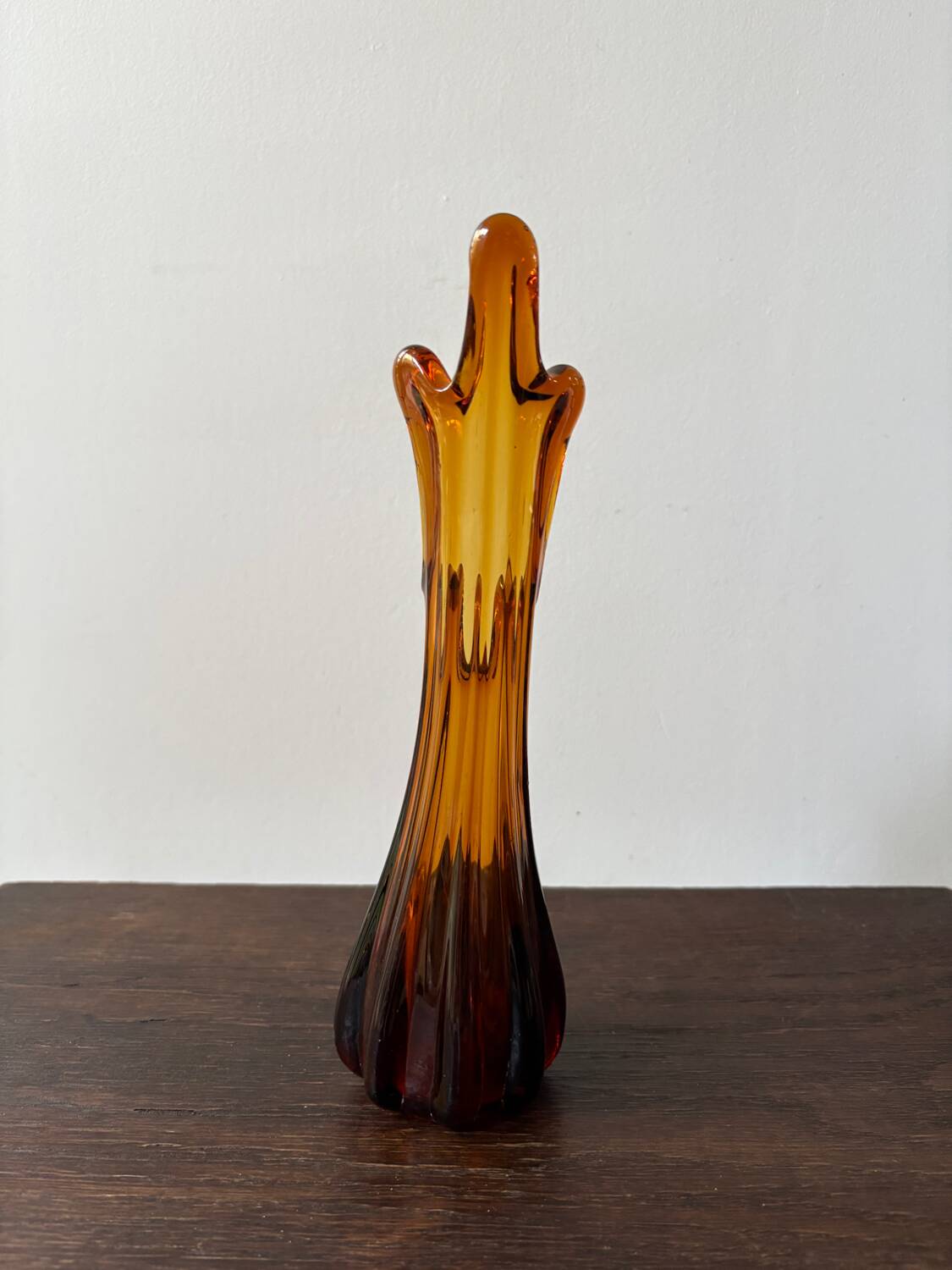 Vintage orange mid-century single-flower vase