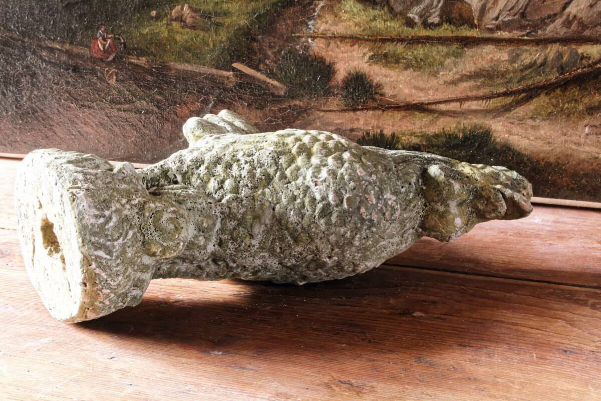 Antique enamelled terracotta rooster