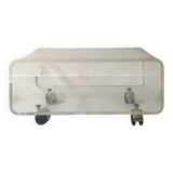 Transparent plexiglass coffee table by Roche Bobois, 1970s design.