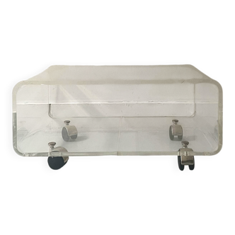 Transparent plexiglass coffee table by Roche Bobois, 1970s design.