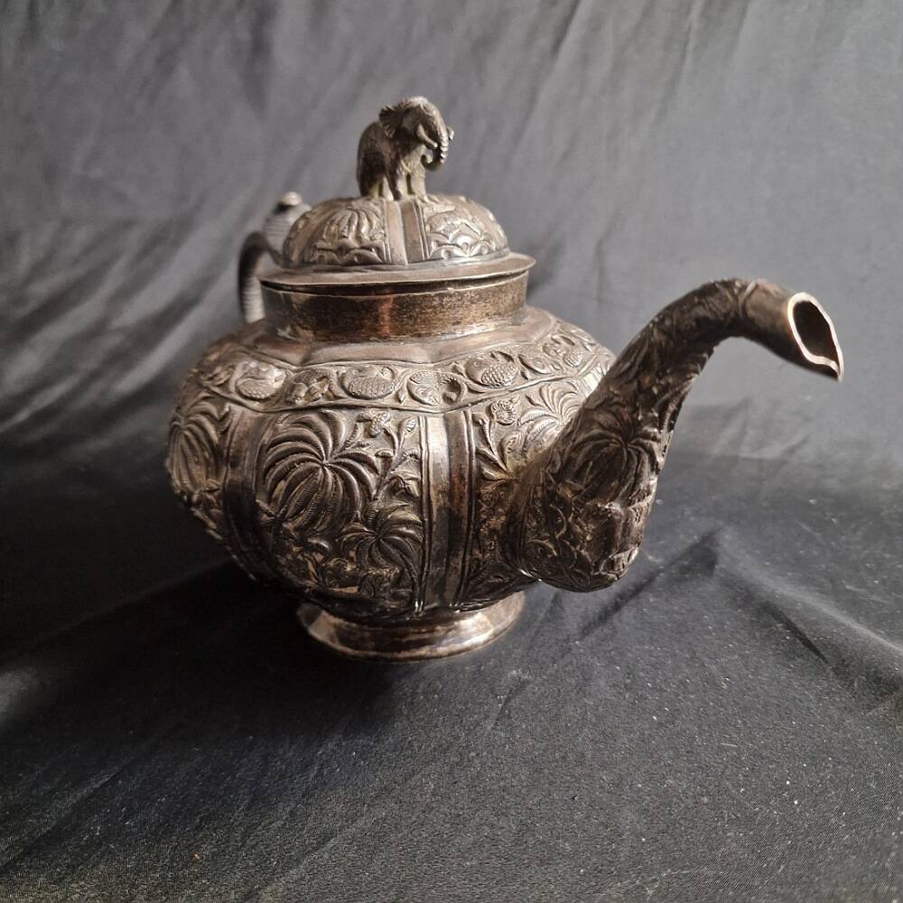Solid silver teapot kutch India