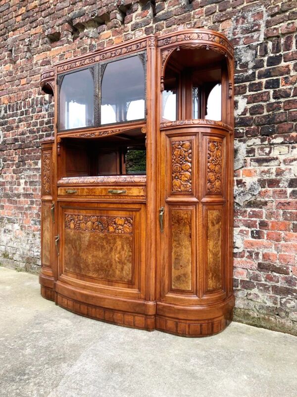 Buffet art déco plateau marbre, meuble vaisselier ancien