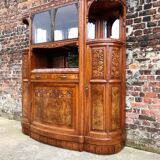 Art deco sideboard marble top, old dresser furniture