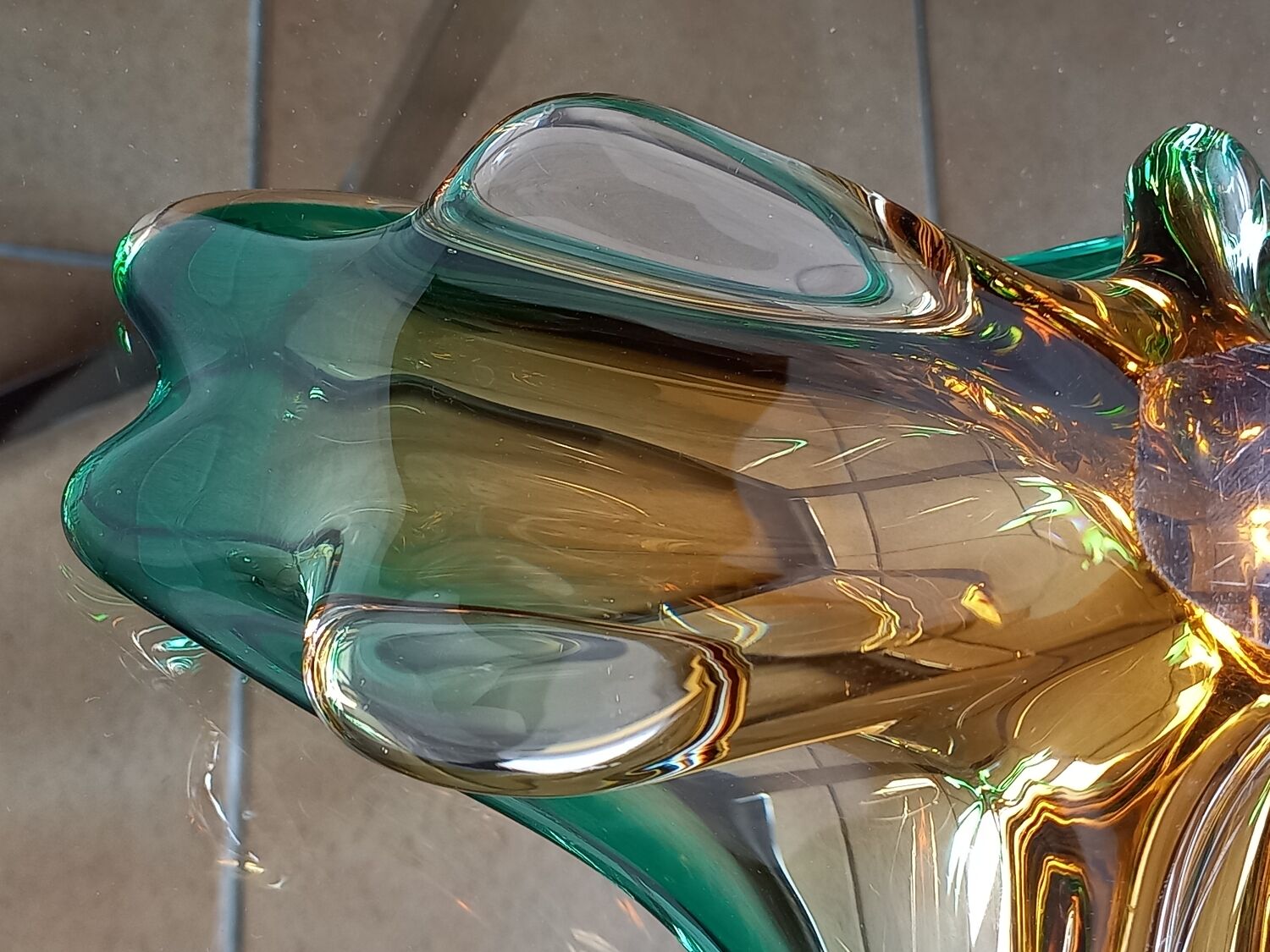 Centerpiece cutter, glass design Murano Sommerso