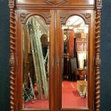 Renaissance hunting lodge bookcase in solid walnut