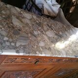 Art deco buffet  in blond oak with shelf marble