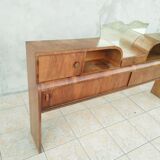 Art deco headboard in walnut bramble