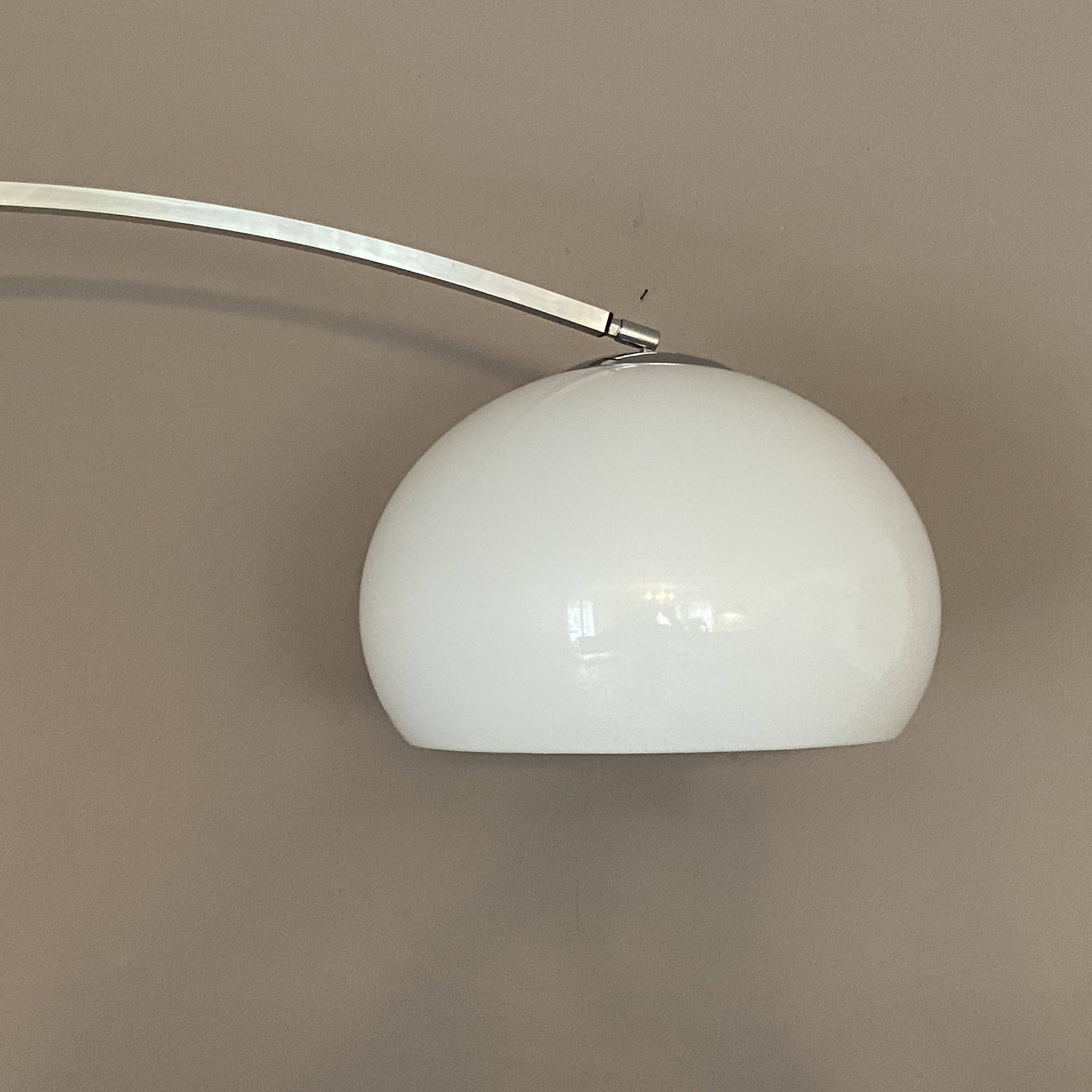 Guzzini arc floor lamp. 1970. Italy. Marble base.