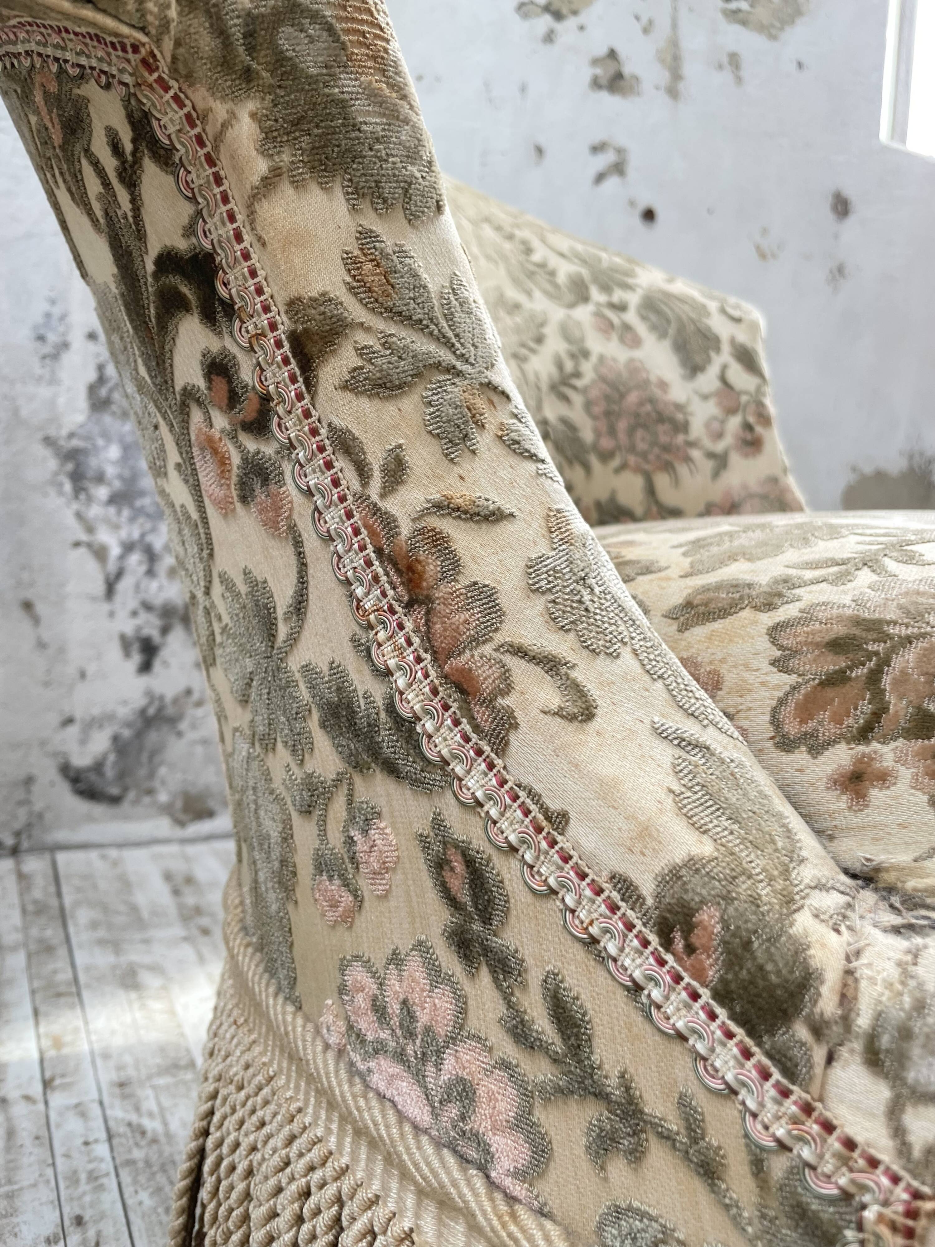 Fauteuil napoléon fleuri XIXème