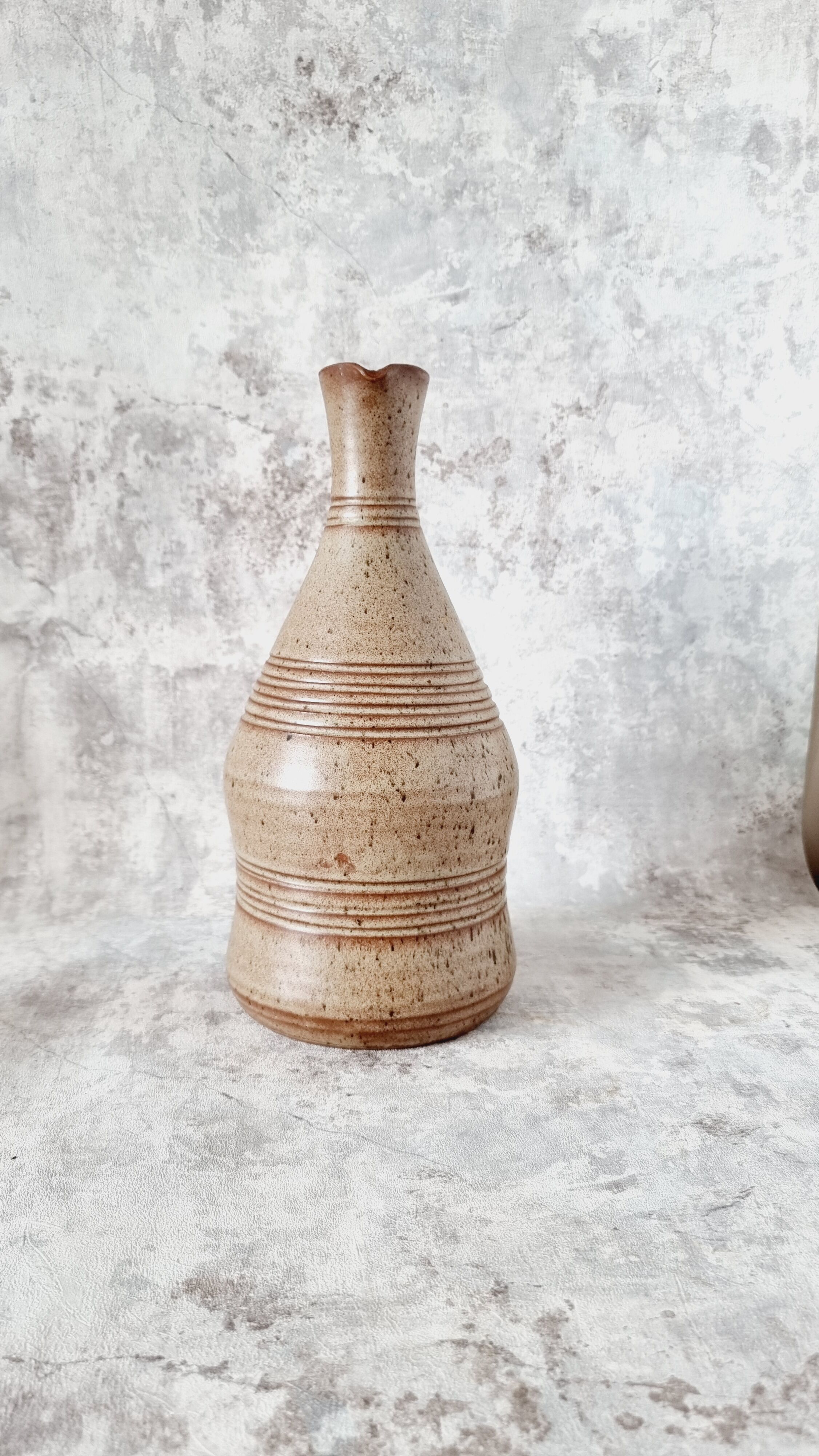 Ceramic pitcher French design and handmade Vallauris 60s