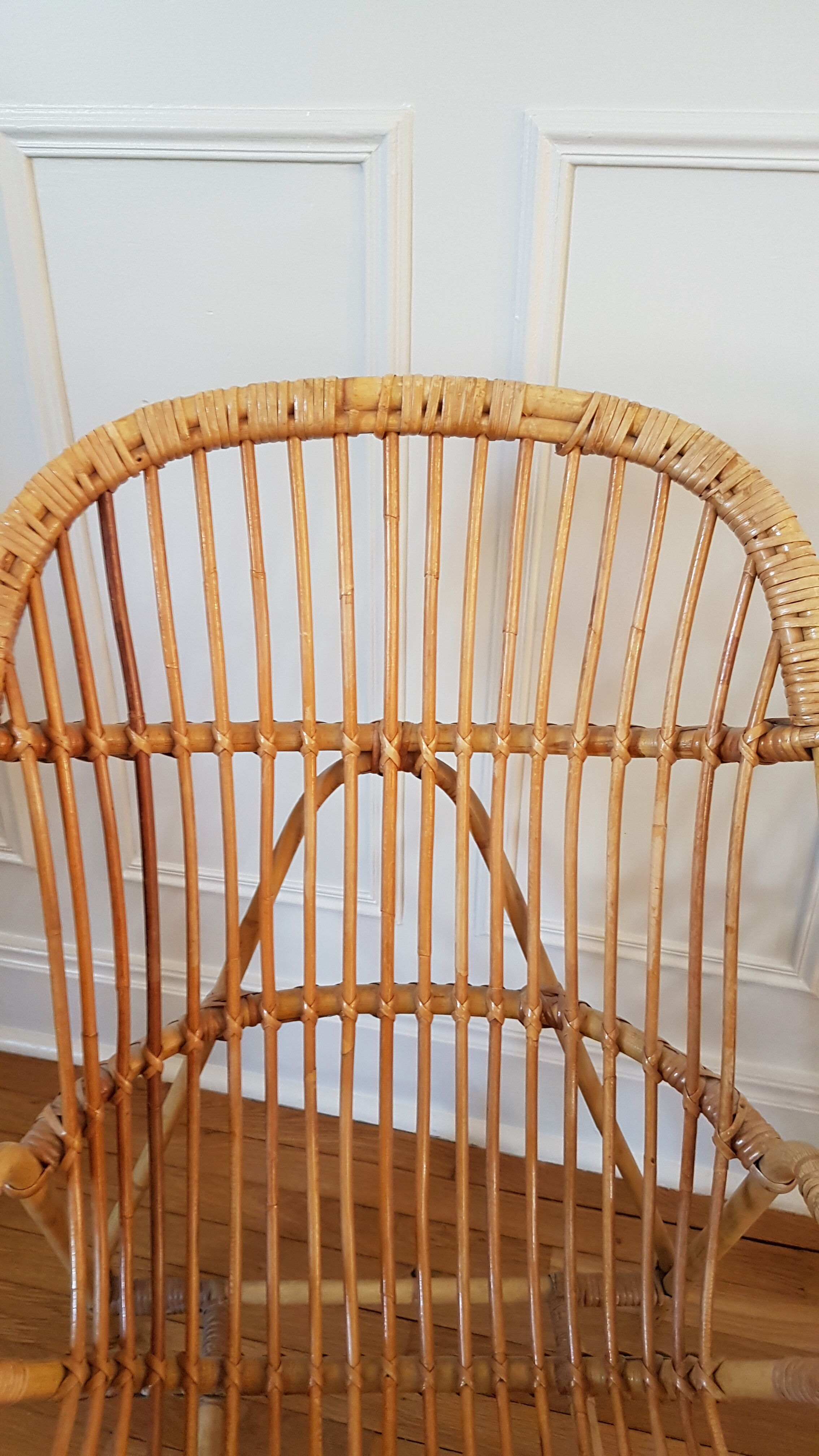 Pair of rattan armchairs