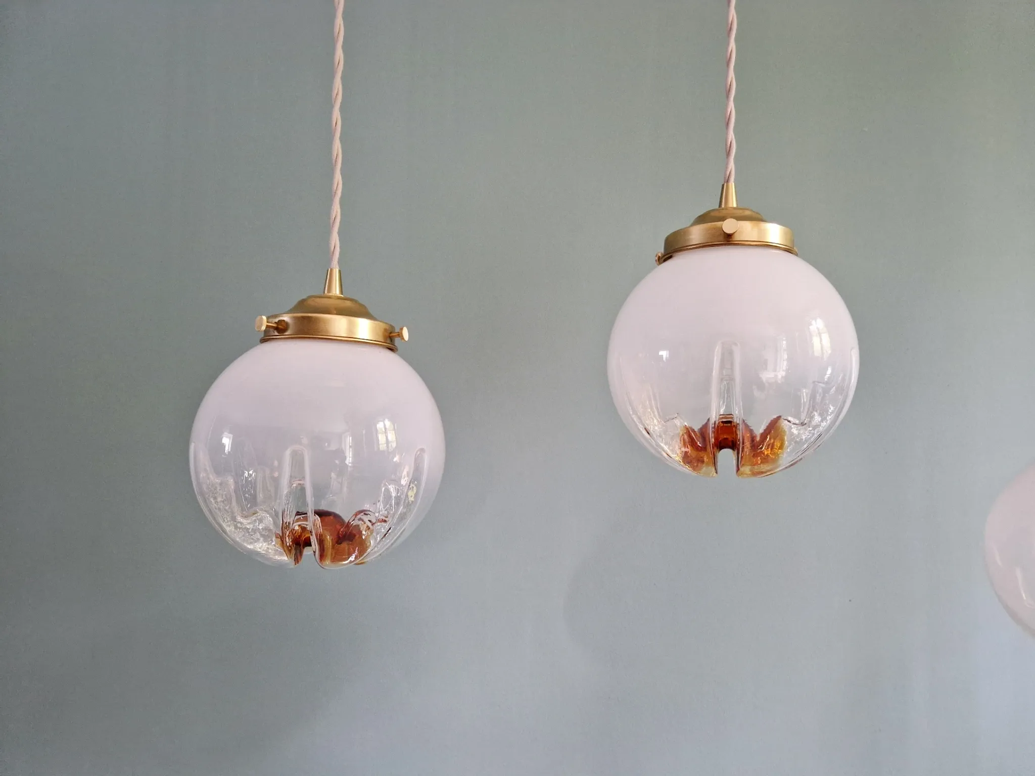 Suspension Space Age en verre de Murano, Mazzega, 1970