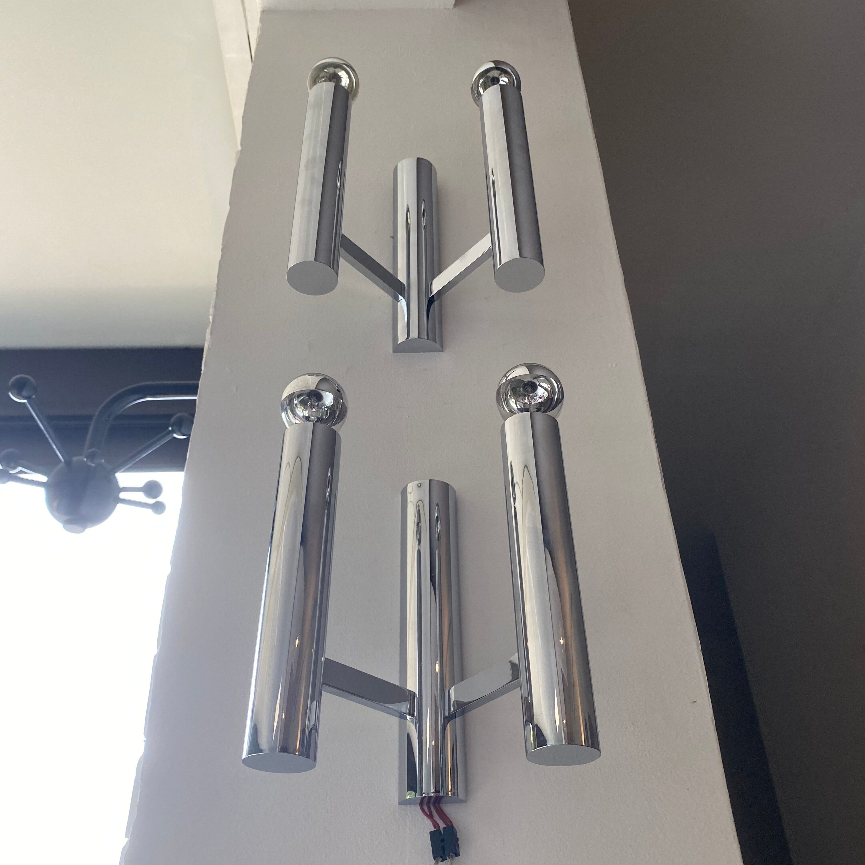 Pair of double wall lamps from Sciolari Italy 1960