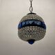 Crystal Beaded Bronze Light Pendant 1950’s