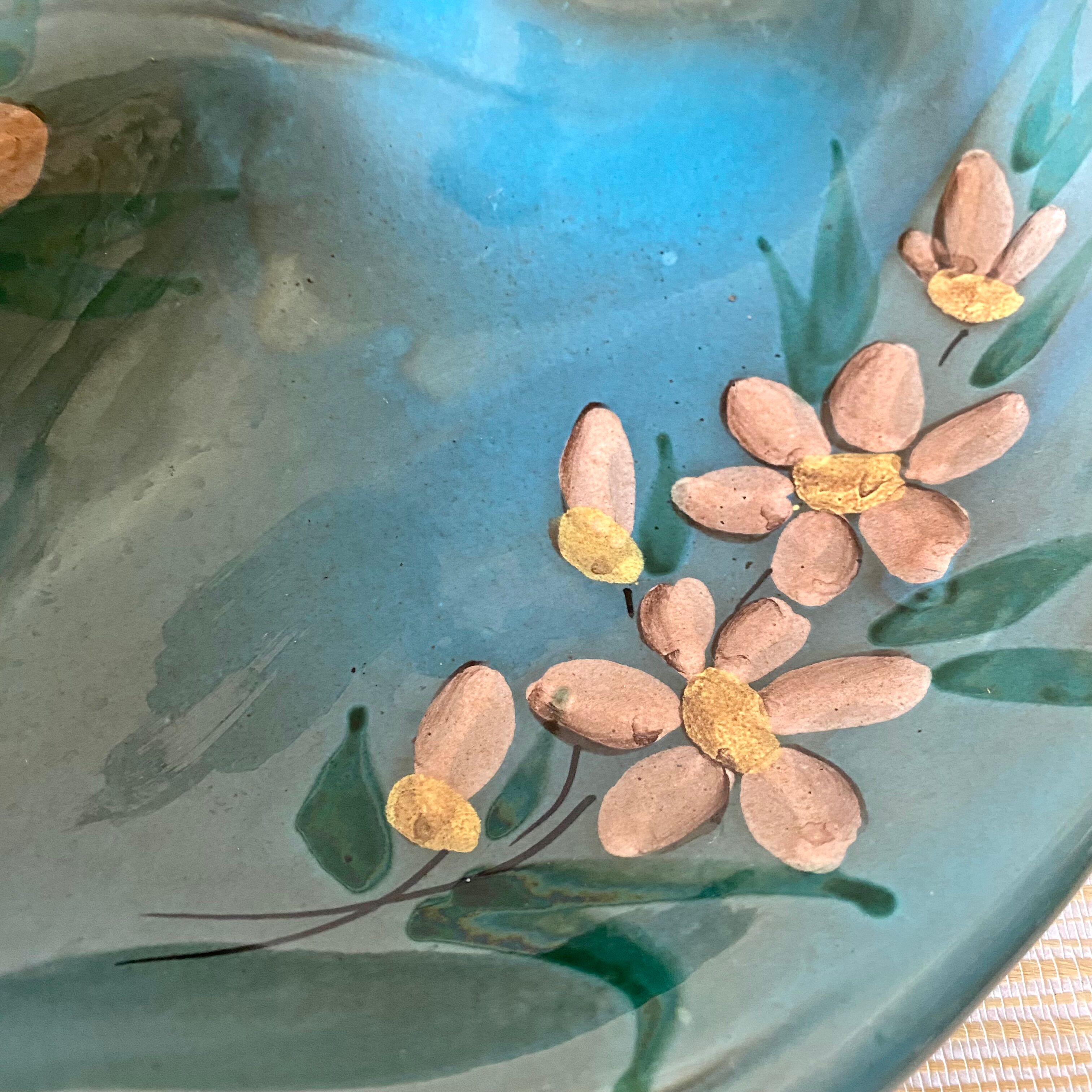 Flowery Vallauris dish, 1960s-70s
