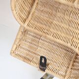 rattan wave wall-mounted magazine holder