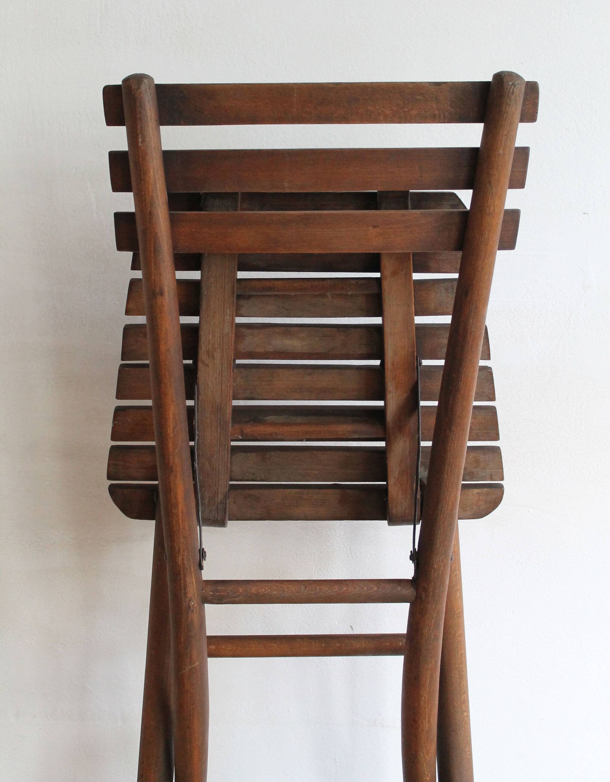 1920's Folding Garden Chair by Gebrüder Thonet