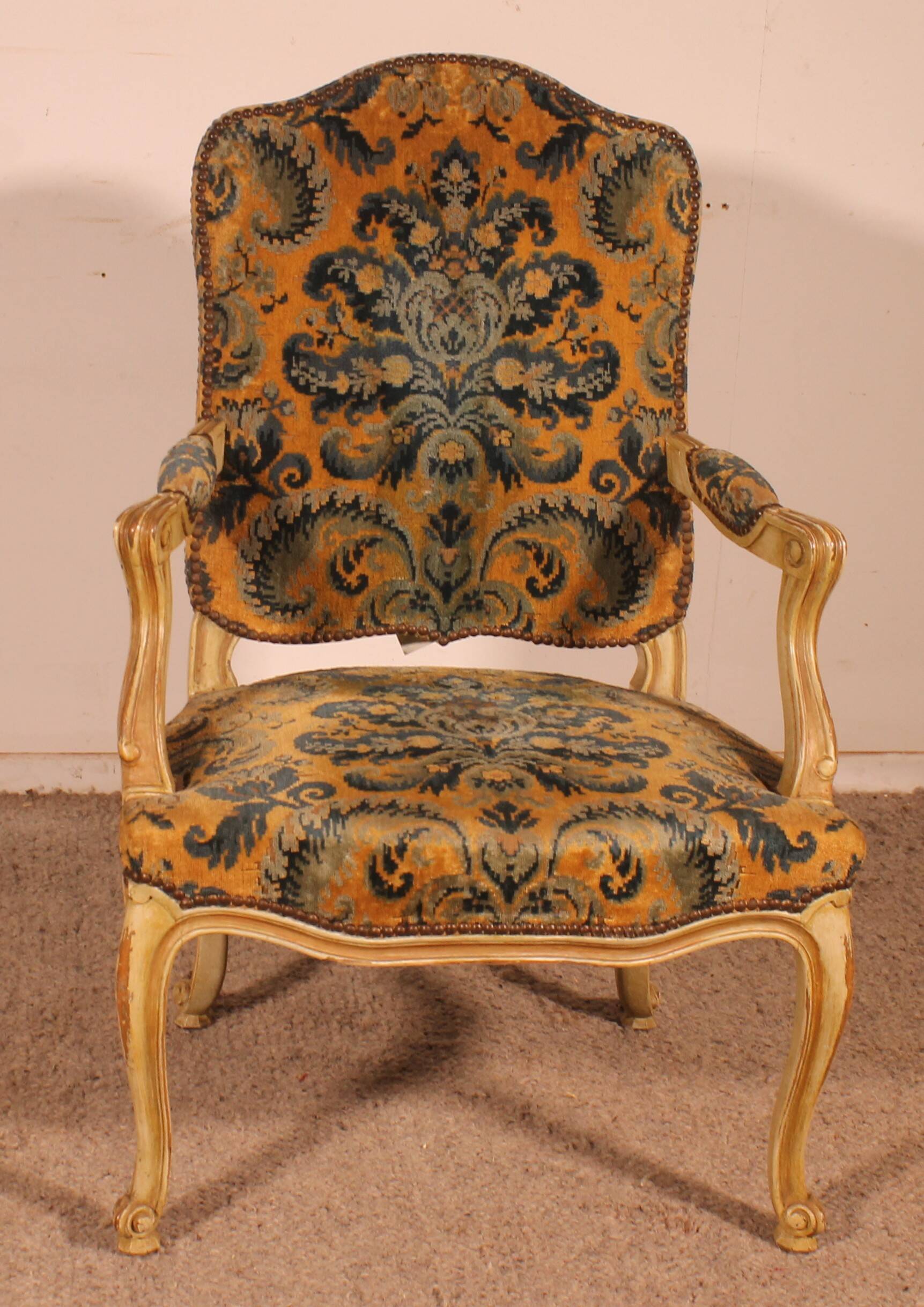 carved armchair with a Louis XV style - 19th century