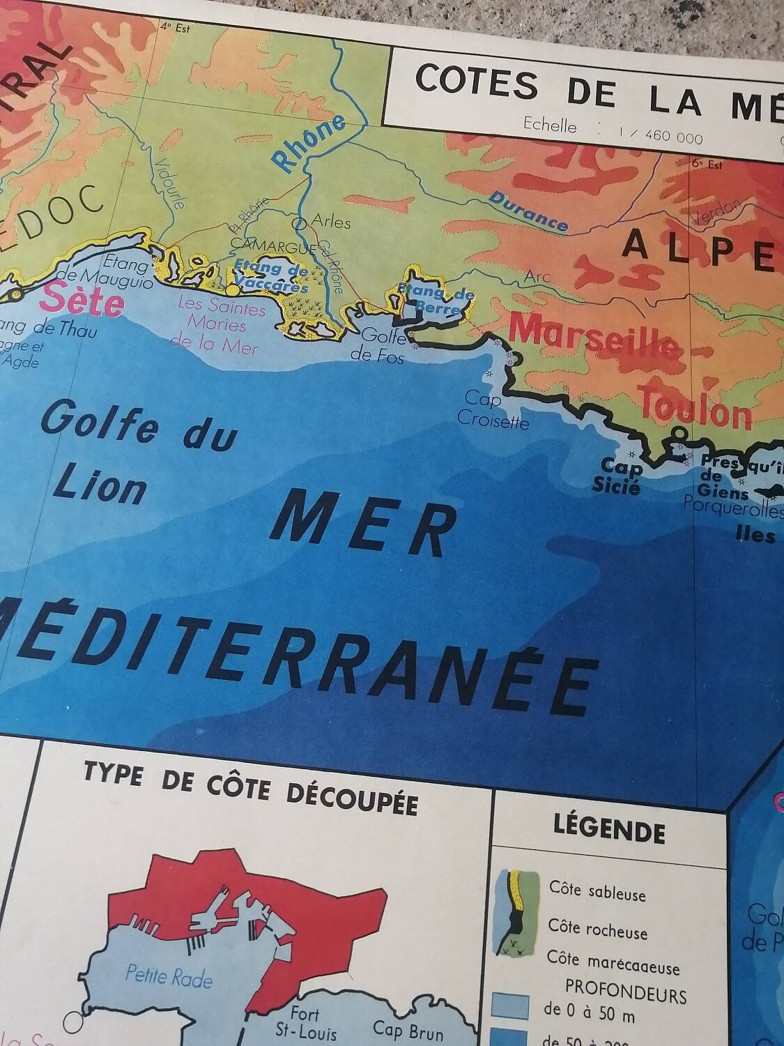 Carte scolaire vintage mdi FRANCE Méditerranée