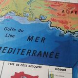 Carte scolaire vintage mdi FRANCE Méditerranée