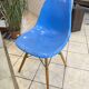 Chaise dsw fibre bleu turquoise dowel oak chene clair eames herman miller