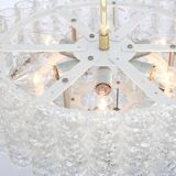 Lustre à tubes en verre glace Murano par Doria, Allemagne, années 1960