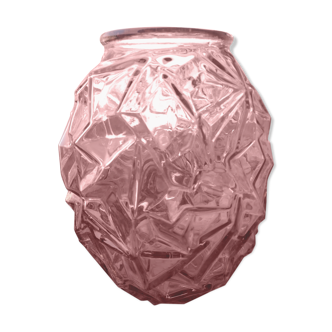 Vase en verre rose