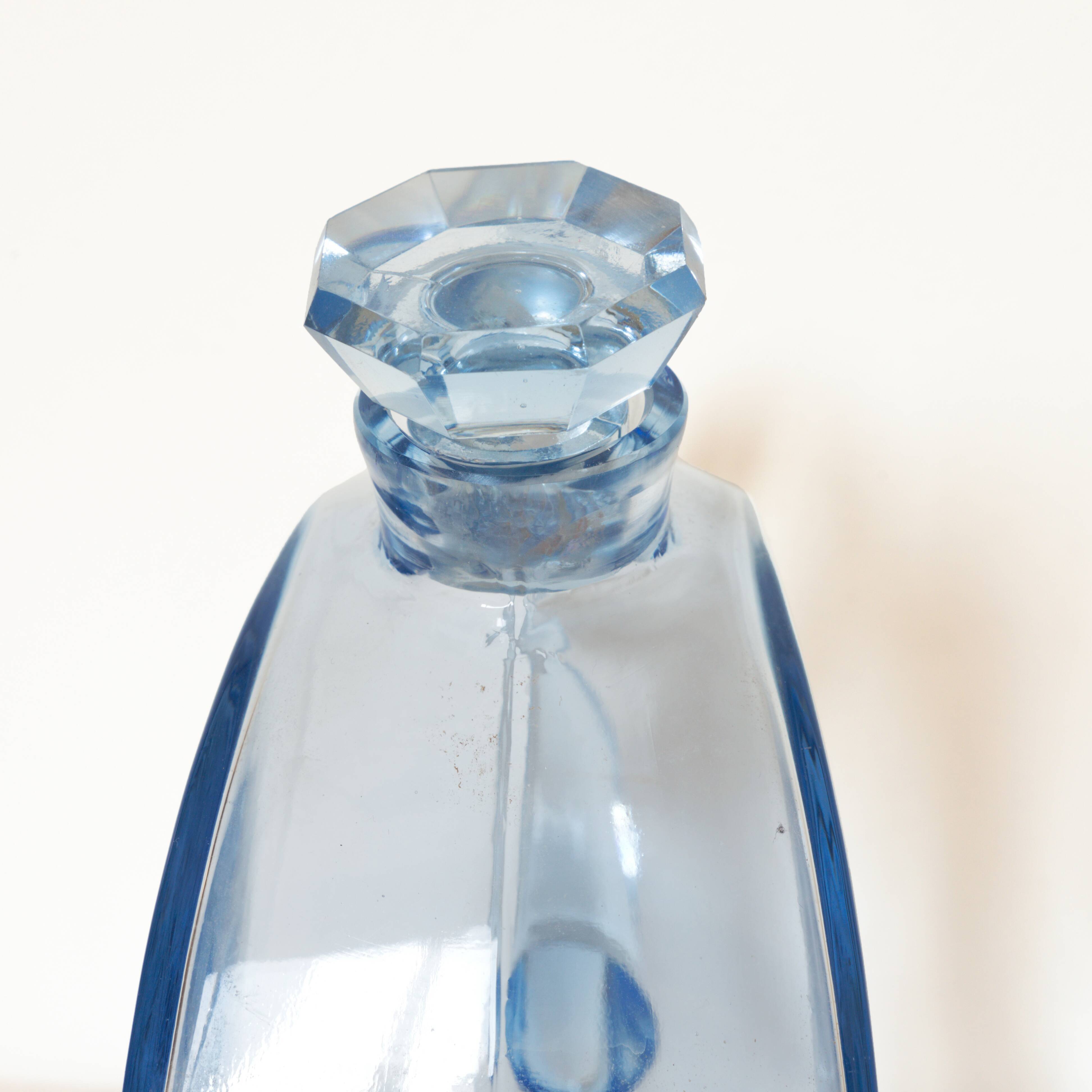 Blue art deco decan decanter
