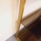 Artelano vintage bookcase shelves in gold metal smoked glass from the 70s