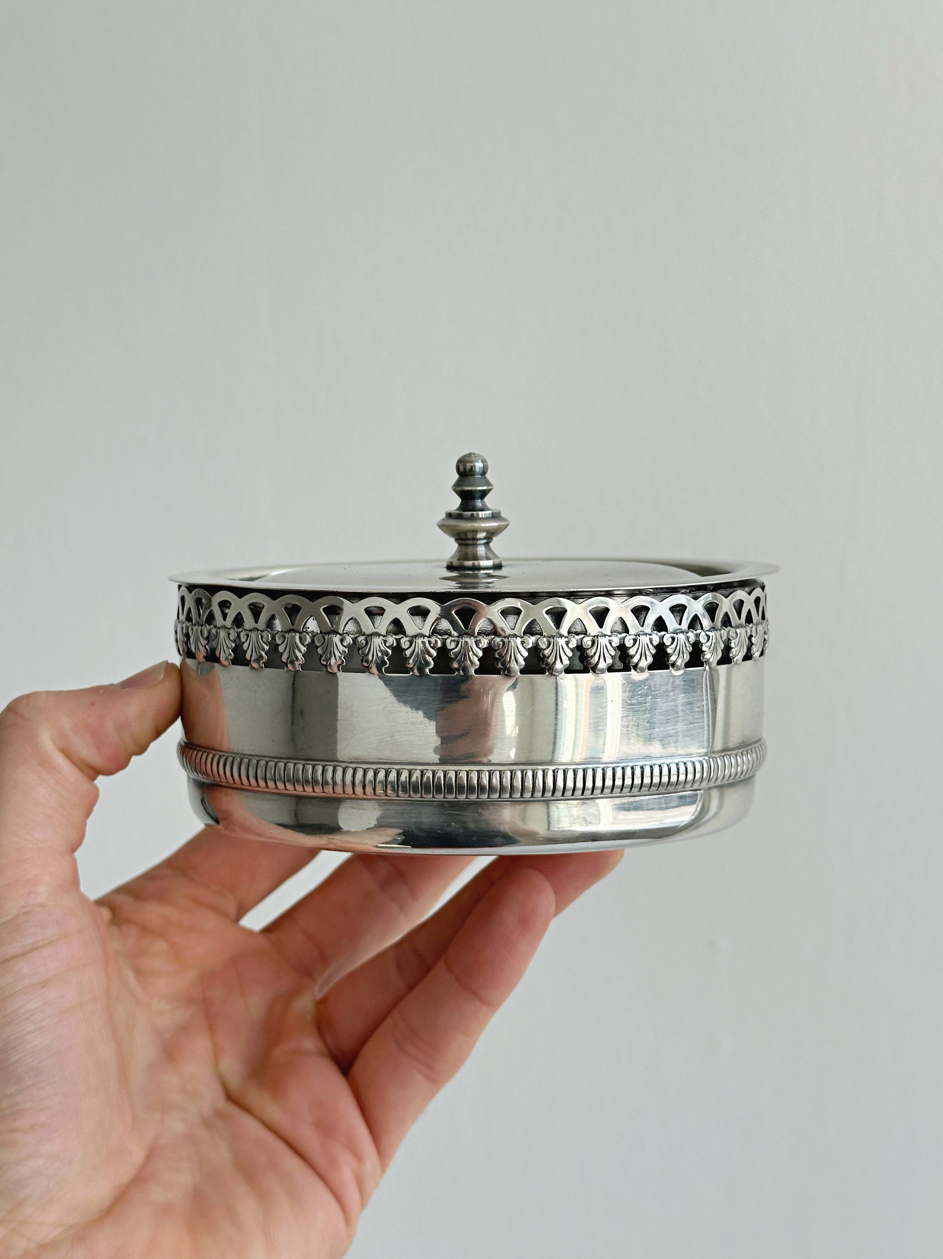 Vintage metal butter dish