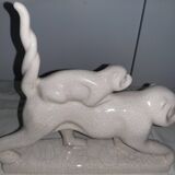 Sculpture céramique craquelée animalière art déco La Louvière