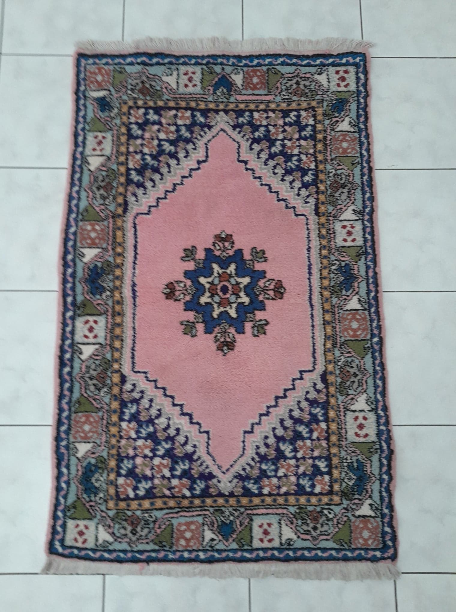 Set of 2 Berber carpets handmade bed descents