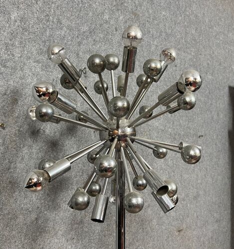Lampadaire Sputnik des années 60-70 en métal chromé