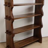 Vintage brutalist solid wood shelf, 1950s