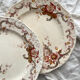 8 polychrome ironstone dinner plates "Wentworth" by Emile Bourgeois