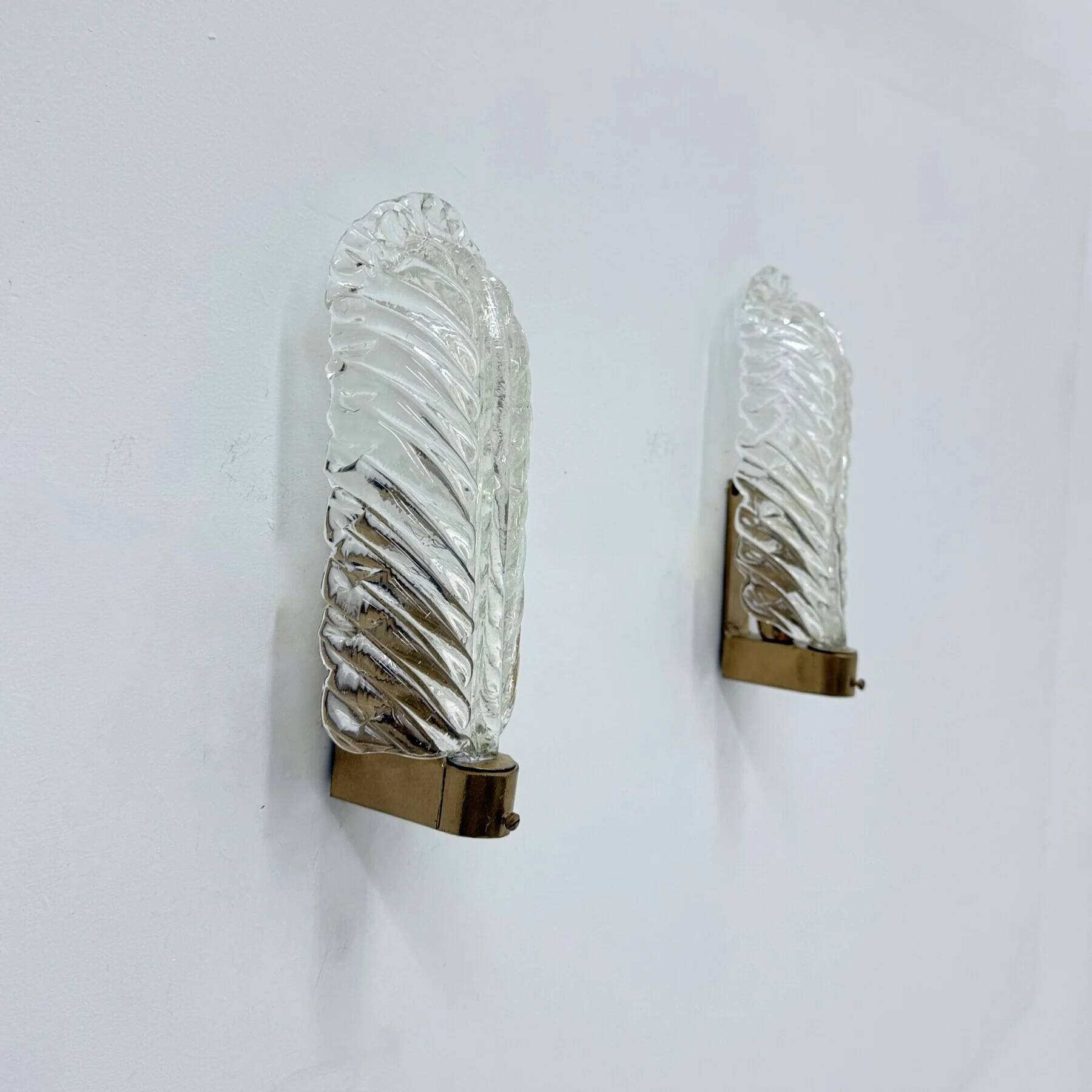 Set of 2 Barovier & Toso wall lamps sconce, 1950s Italy