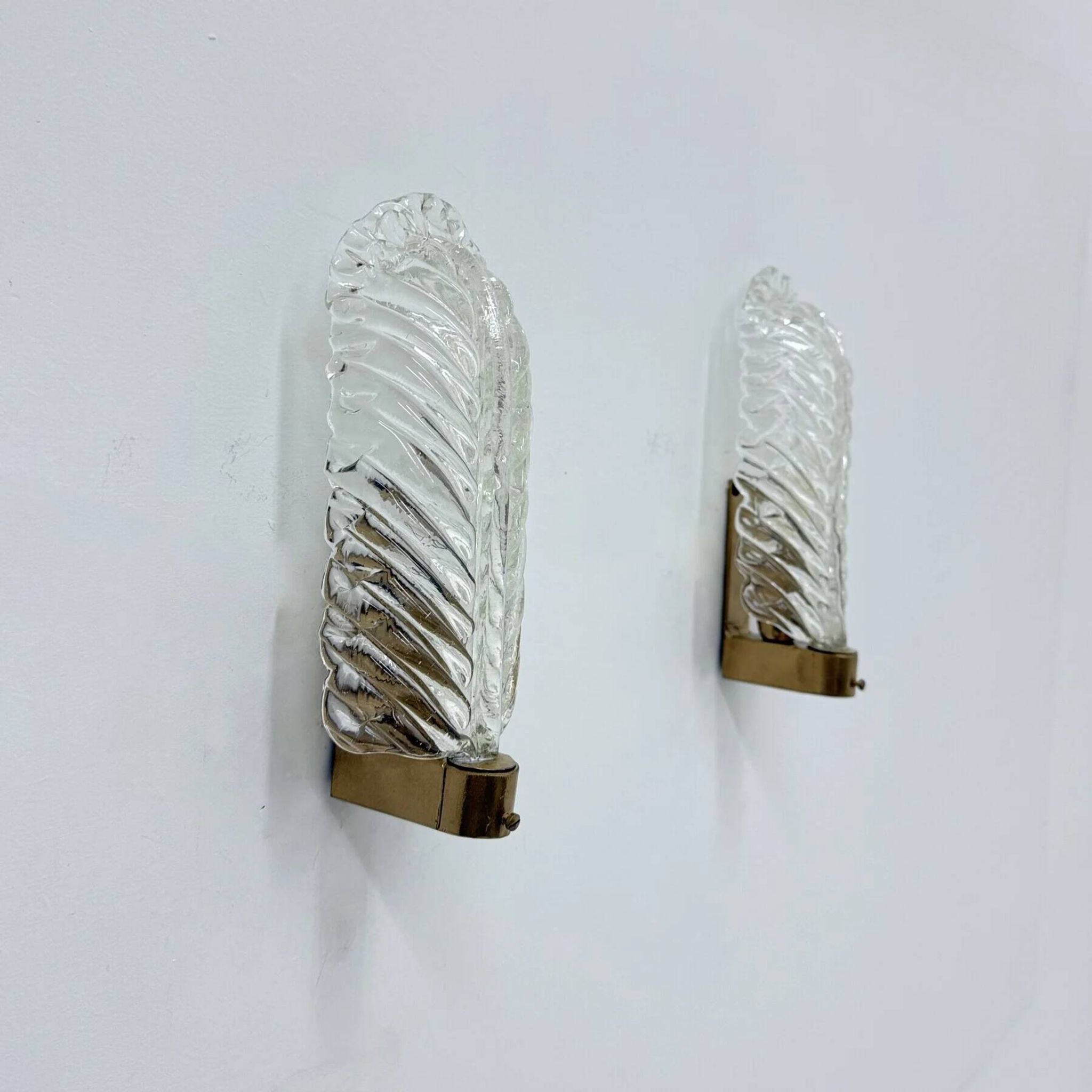 Set of 2 Barovier & Toso wall lamps sconce, 1950s Italy