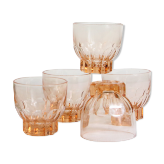 Set de 5 verre à liqueur en verre rose