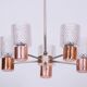 Mid-Century Chandelier in Chrome, Steel, Copper and Glass, Czech, 1960s